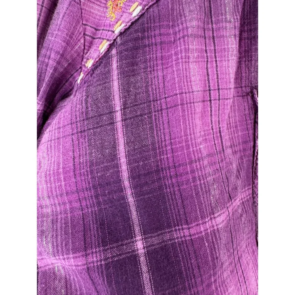 Panhandle Slim Womens Purple Plaid Embroidered Western Shirt‎ sz XXL - Picture 5 of 9